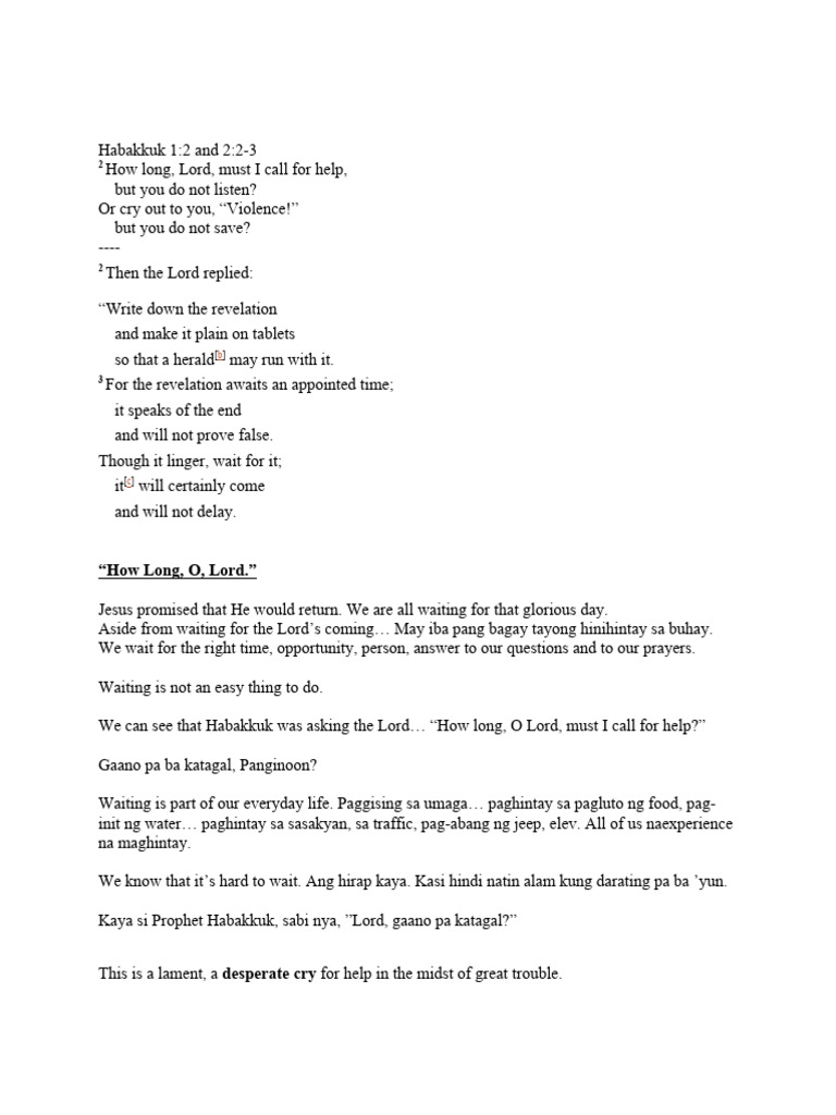 How long o lord pdf