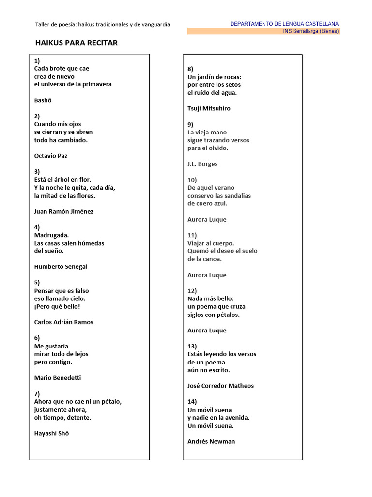 Significado de Eme Leiva en Haikus | PDF | Haiku