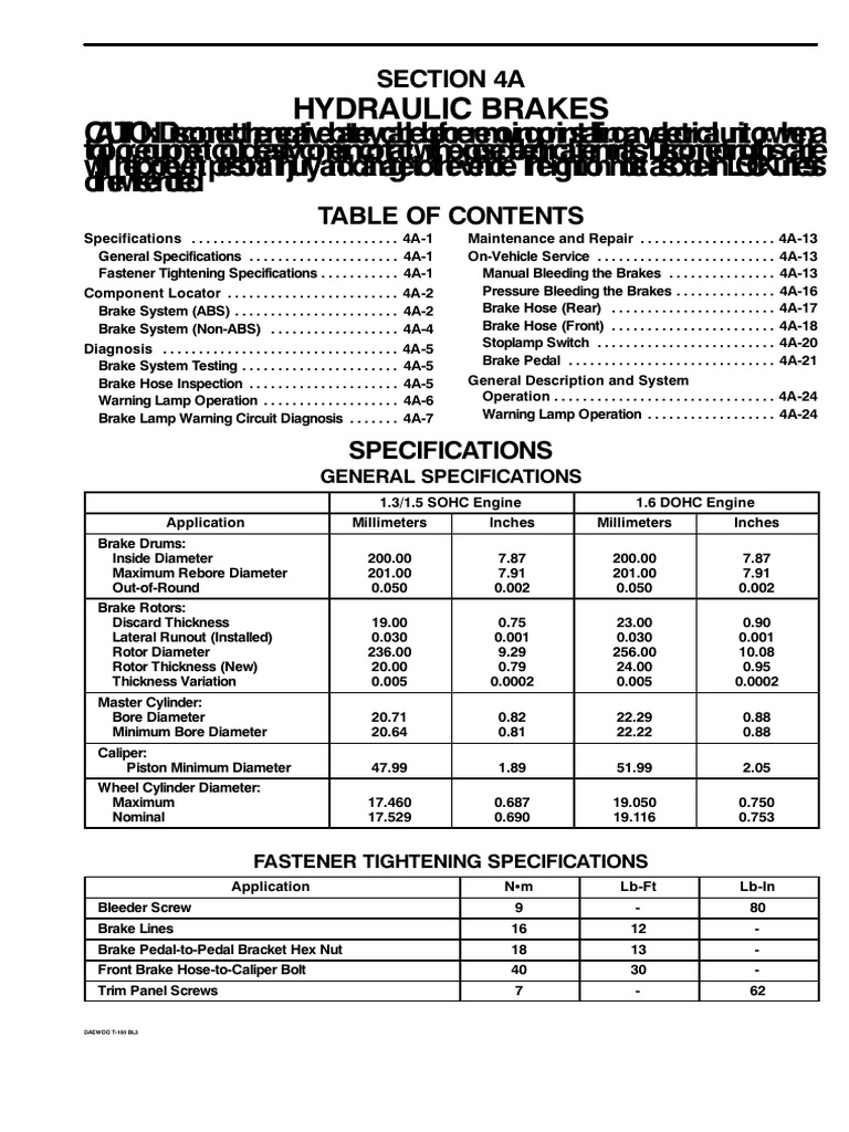 4A. Hydraulic Brakes | PDF