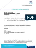 Solicitud de Certificado de Documentos Académicos - Ug Administrativo