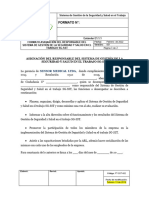 Formato Asignación Responsable Del SG-SST