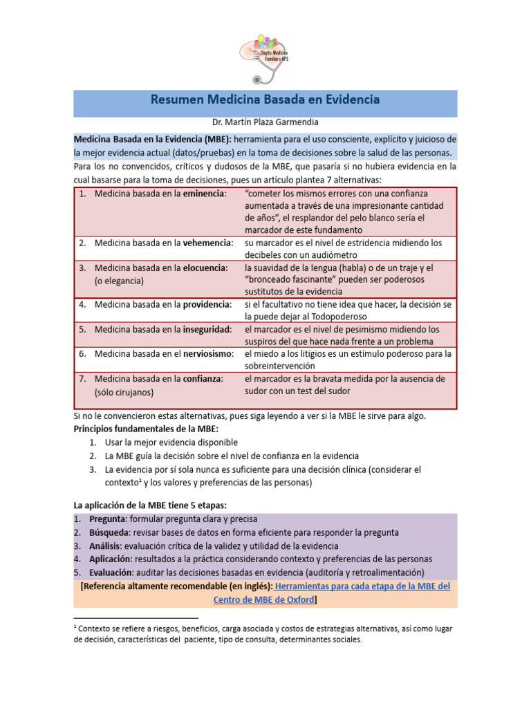 Guía de Medicina Basada en Evidencia | PDF | Evidencia basada en ...