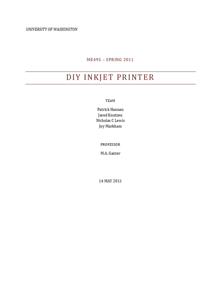DIY Arduino Inkjet Printer Project | PDF | Printer (Computing) | Office ...