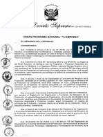 DS 012-2027-PRODUCE Creación del Programa Nacional Tu empresa