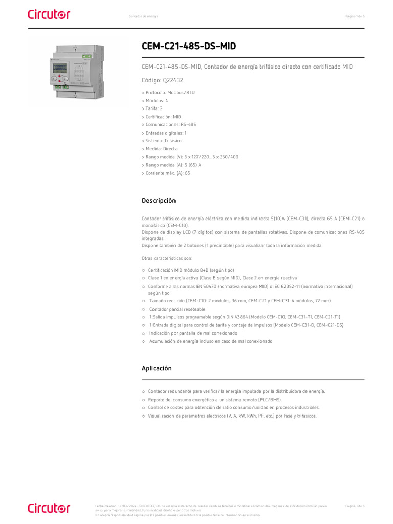 CONTADOR DE ELECTRICIDAD visual data 2