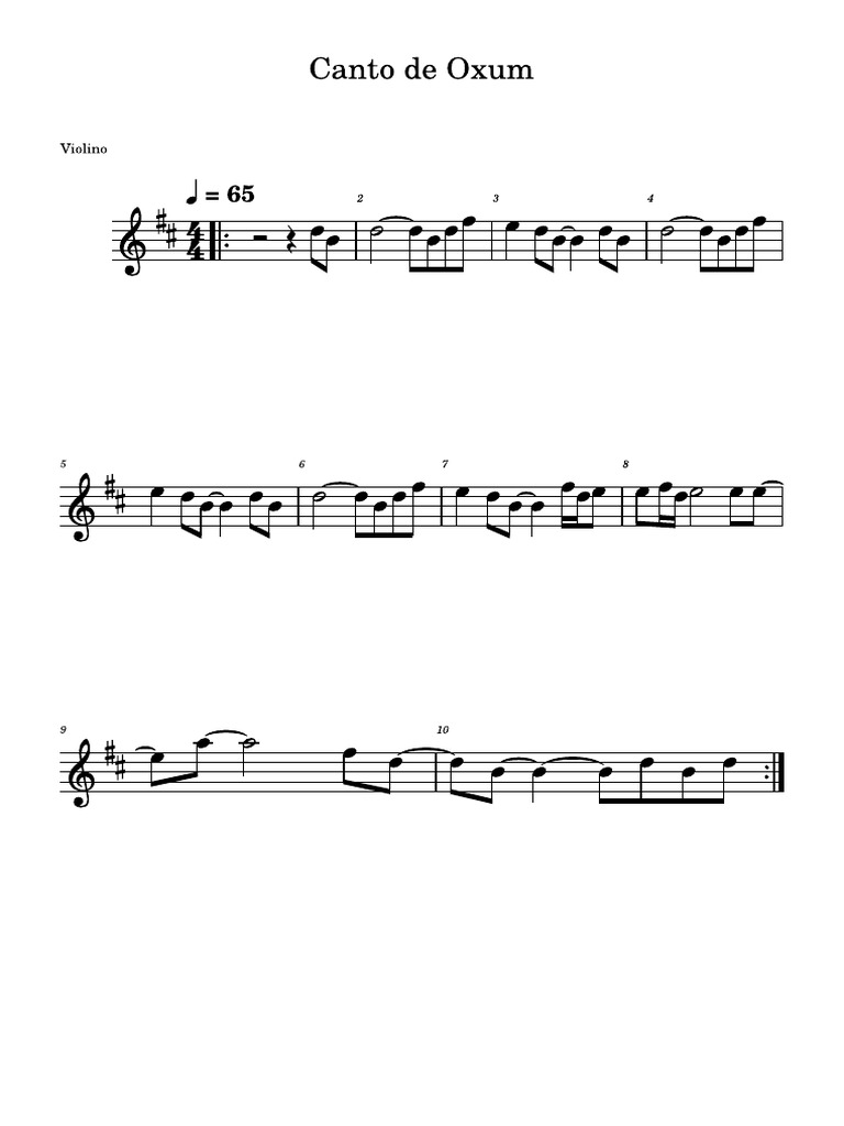 Canto De Oxum Violino Pdf