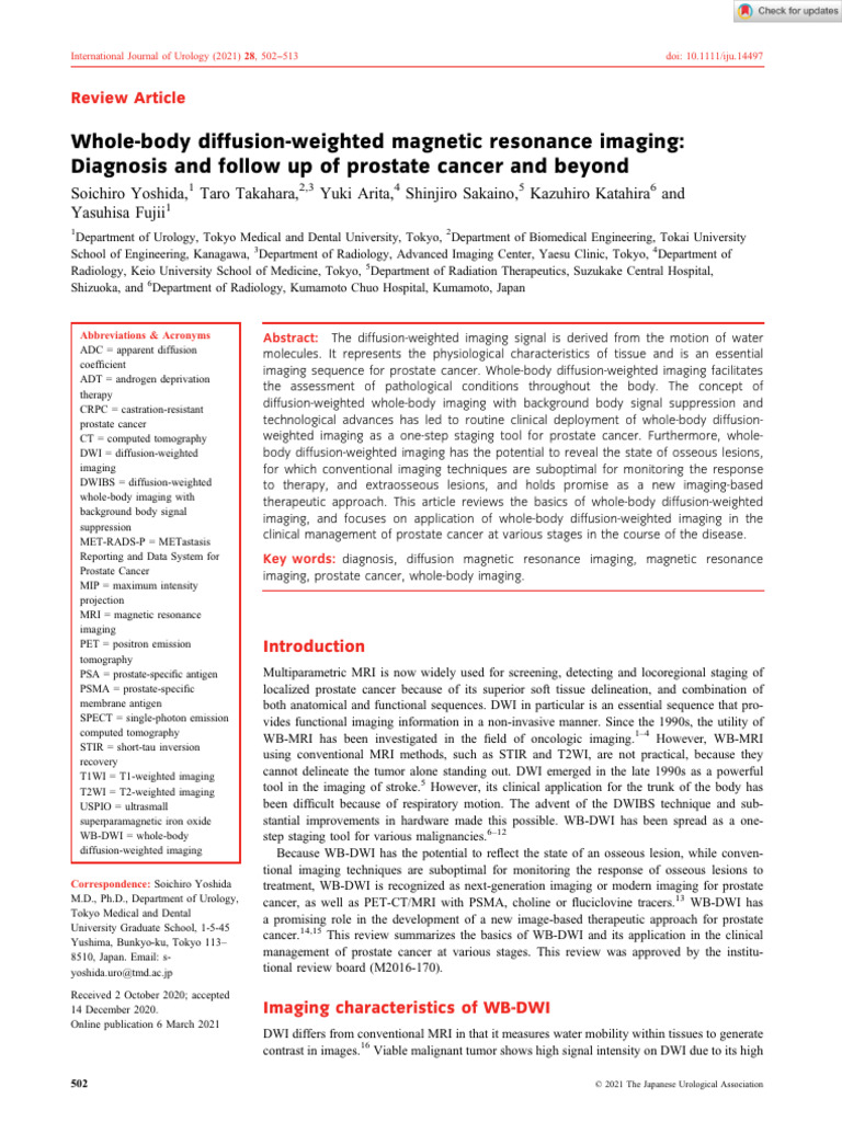 Whole-Body Diffusion-Weighted Magnetic Resonance Imaging | PDF ...