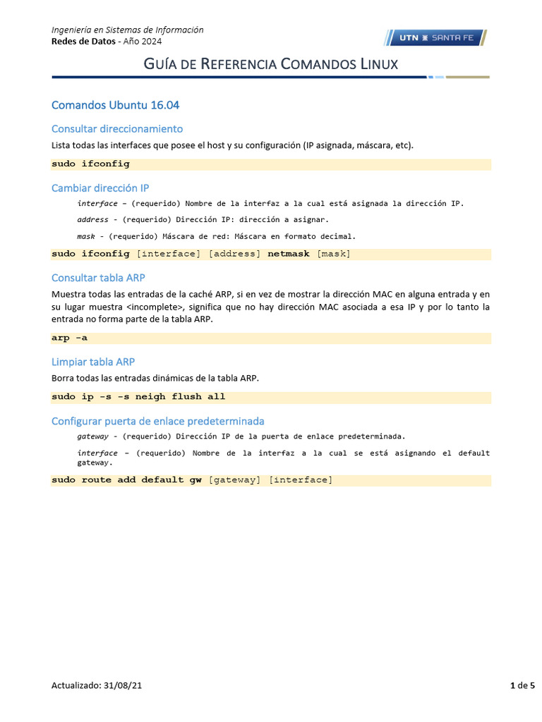4 c linux gu a de referencia pdf direcci n ip arquitectura de