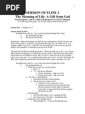 Meaning of Life 2 - Sermon Outline