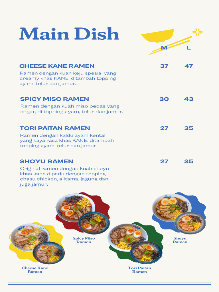 Menu Ramen Kane dan Harga 2024 | PDF