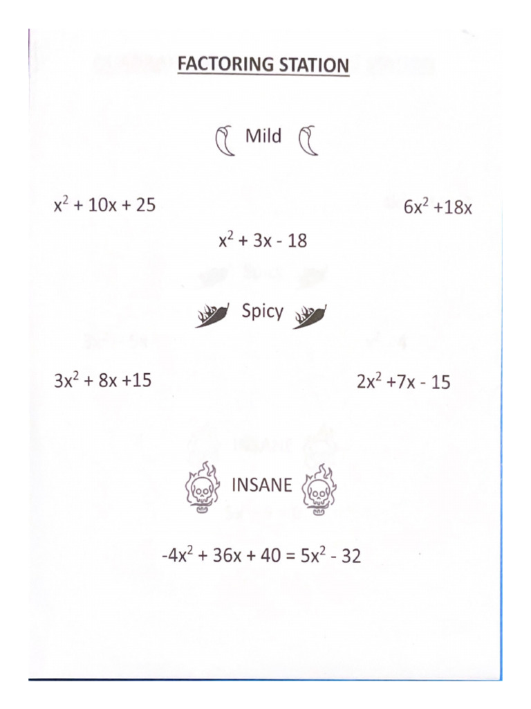Factoring Station | PDF