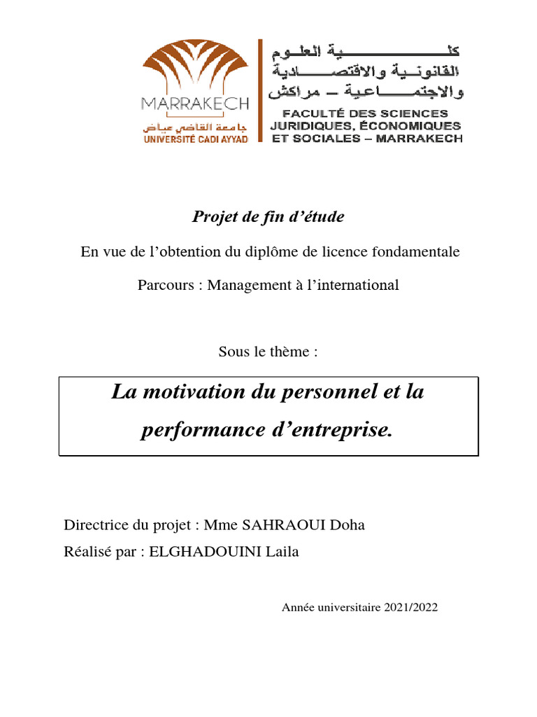 Motivation du personnel et performance | PDF | Motivation | Motivant