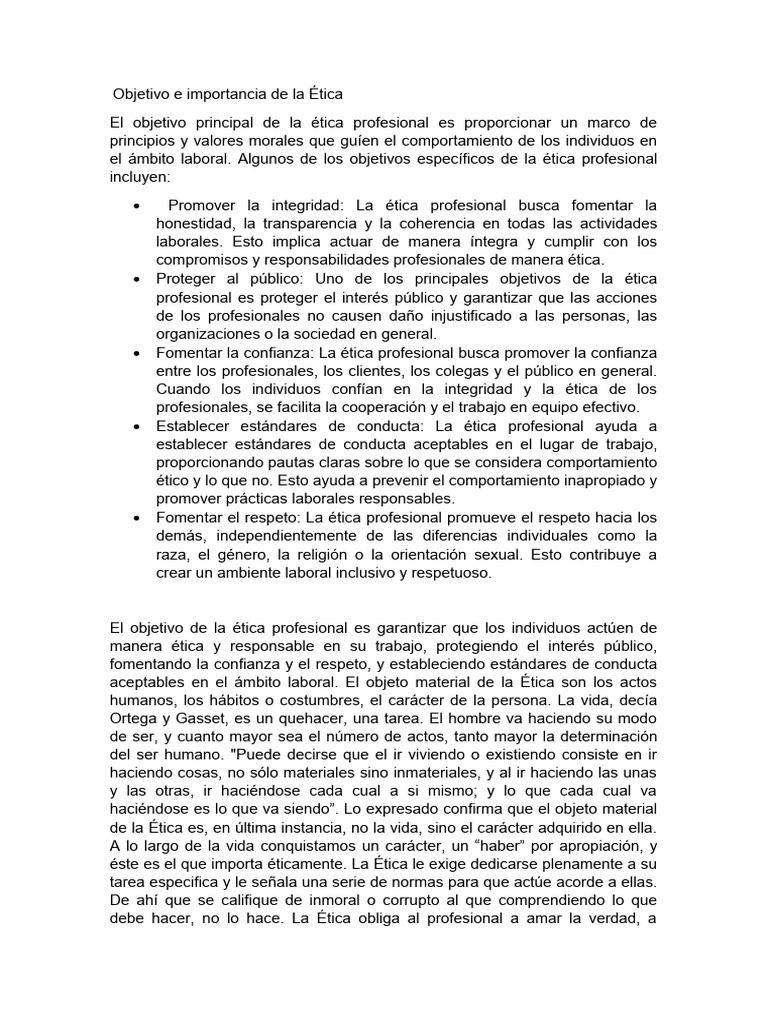 Objetivo e Importancia de La Ética | PDF | Comportamiento | Interés público