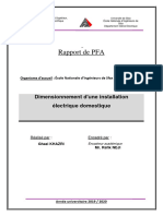 Rapport de PFA: Dimensionnement D'une Installation Électrique Domestique