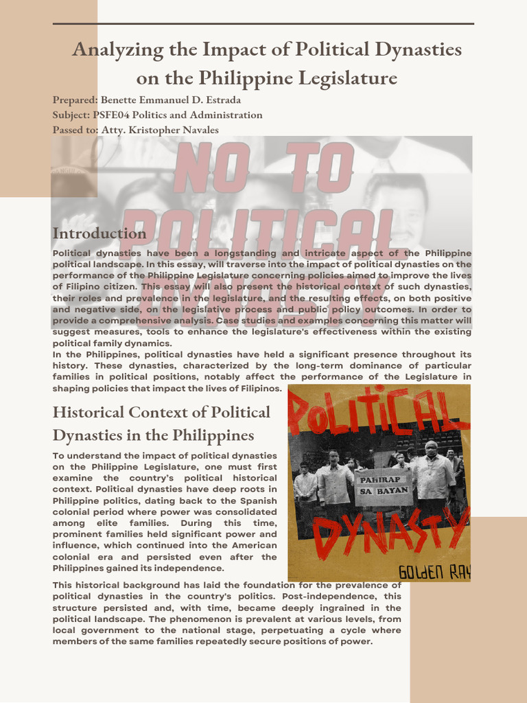 Impact of Political Dynasties in PH Legislature | PDF | Accountability ...