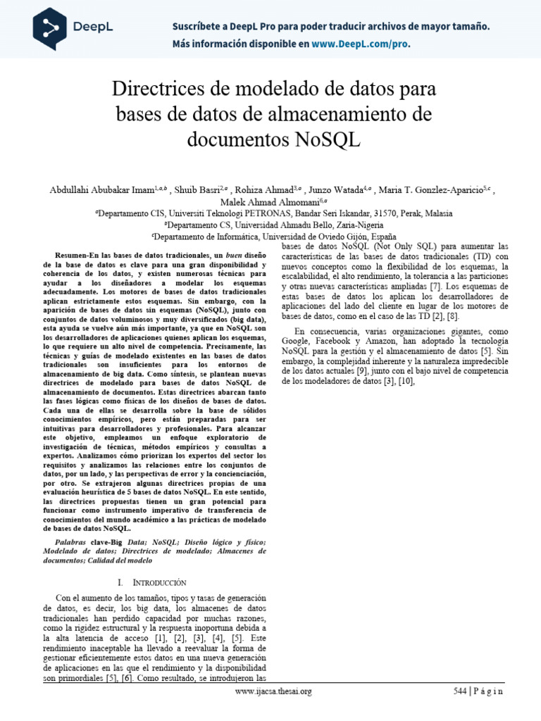 Directrices para Modelado NoSQL Documental | PDF | No Sql | Bases de datos