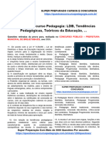Questões Concurso Pedagogia - LDB, Tendências Pedagógicas, Teóricos Da Educação, ...