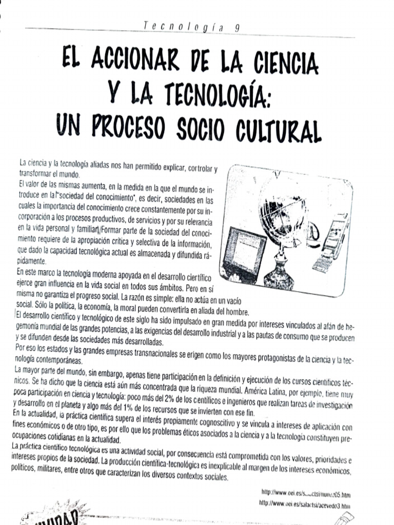 Ciencia y Tecnología en la Sociedad Actual | PDF | Sociedad | Conocimiento