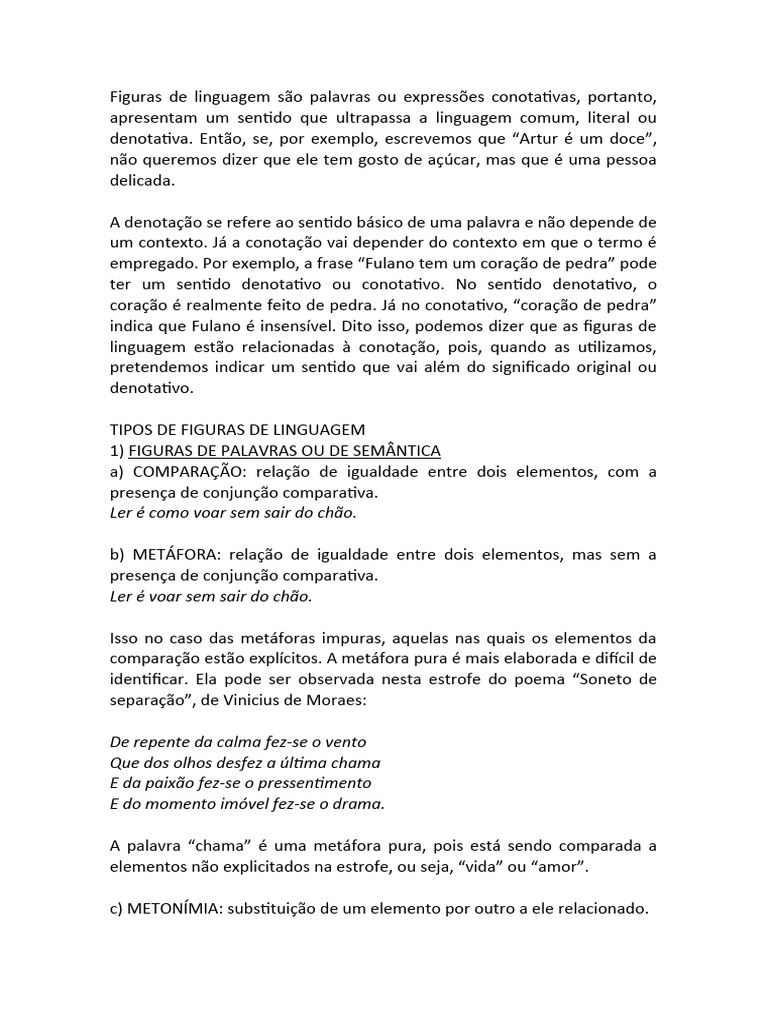Figuras de Linguagem | PDF | Metáfora | Conotação