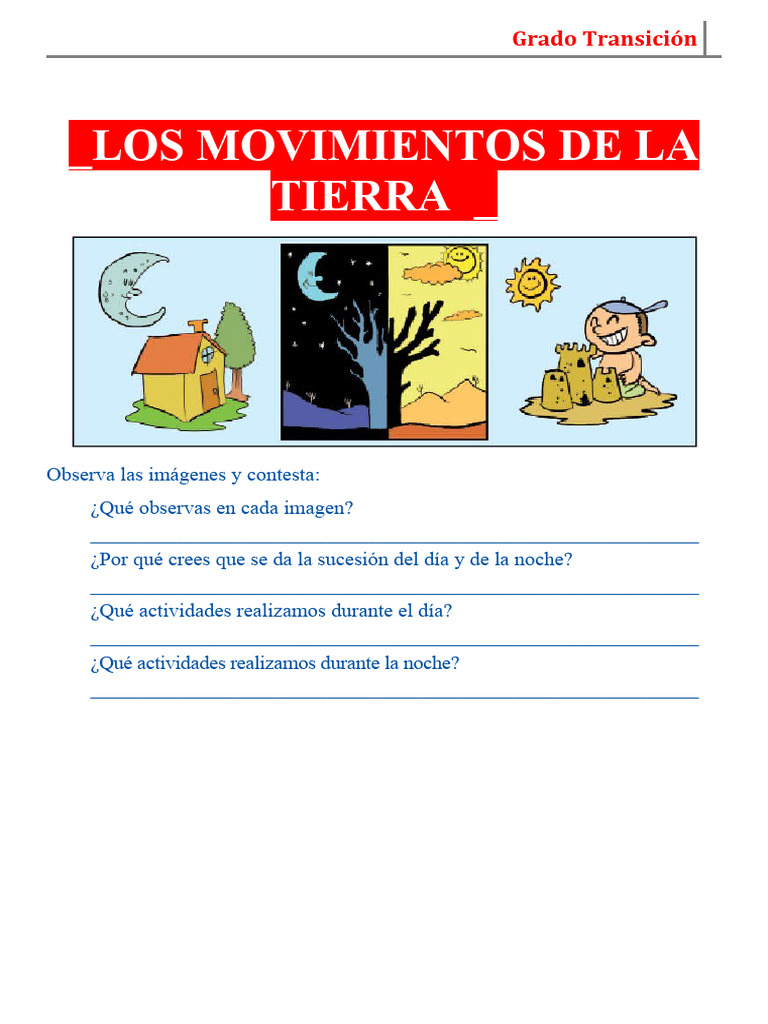 Movimientos de la Tierra para Niños | PDF | Tierra | Rotación