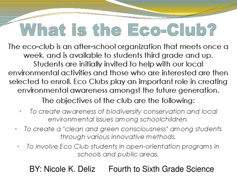 Eco Club | PDF | Environmental Social Science | Natural Environment