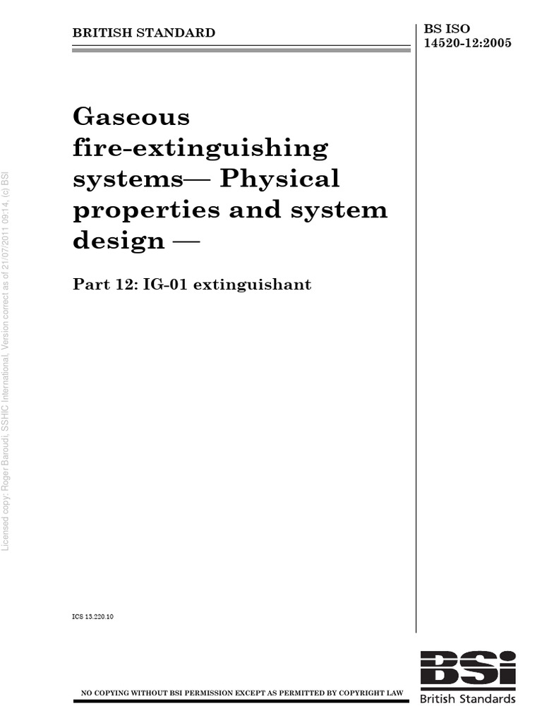 ISO 14520 12 2005 Gaseous Fire Extinguishing Systems Physical ...