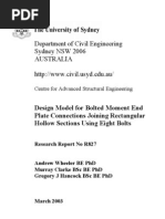 Design Model For Bolted Moment End Plate With Rhs