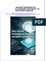 (Download PDF) Deep Learning Techniques For Biomedical and Health Informatics 1St Edition Basant Agarwal Online Ebook All Chapter PDF