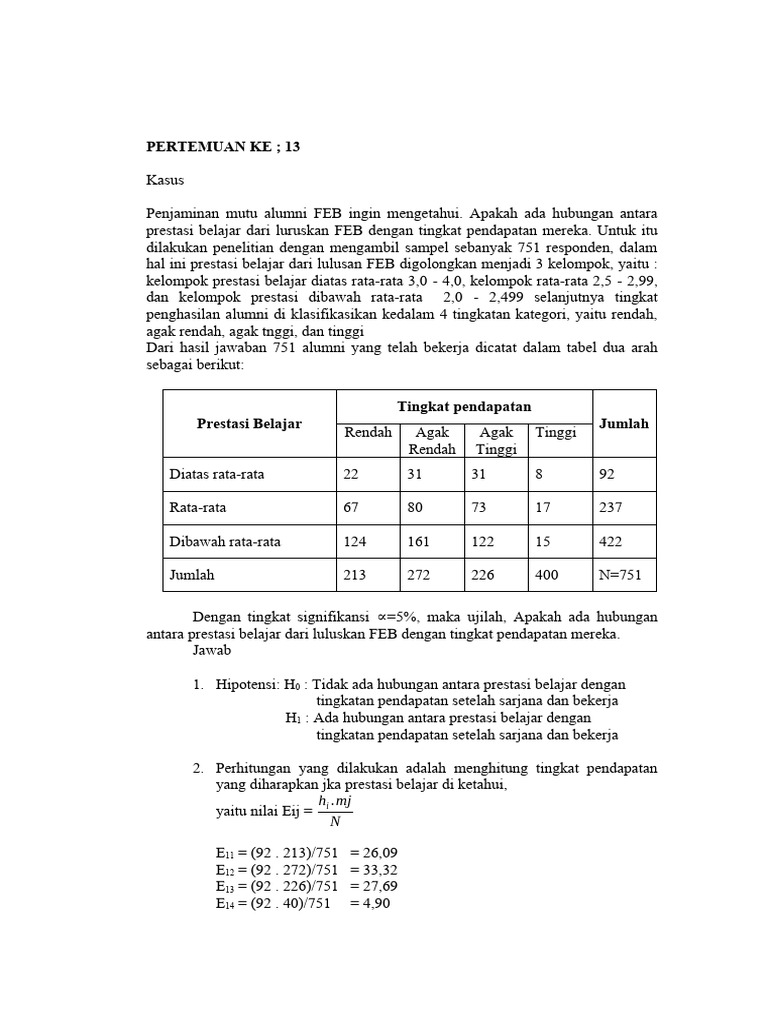 Pertemuan 14 Kasus Uji Chi Square Pdf