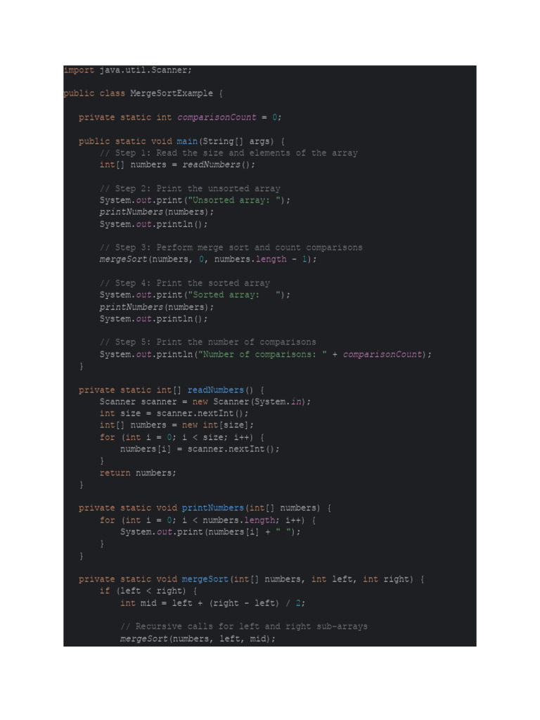 Merge Sort | PDF | Computer Programming | Algorithms And Data Structures