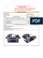Proforma Invoice of CJ-4560D A2 UV Printer - Colorjet Industry
