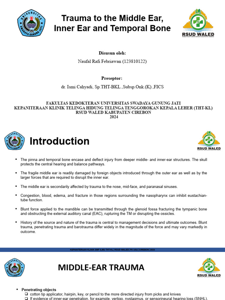 Ear Trauma and Management | PDF | Vertigo | Ear