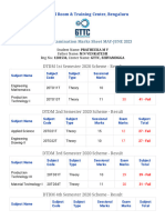 GTTC Diploma Examination Marks Sheet - Brought to You by GTTC, Karnataka