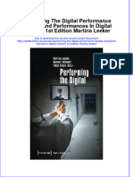 [Download pdf] Performing The Digital Performance Studies And Performances In Digital Cultures 1St Edition Martina Leeker online ebook all chapter pdf 