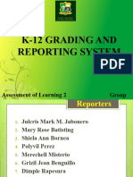 K 12 Grading Sytem