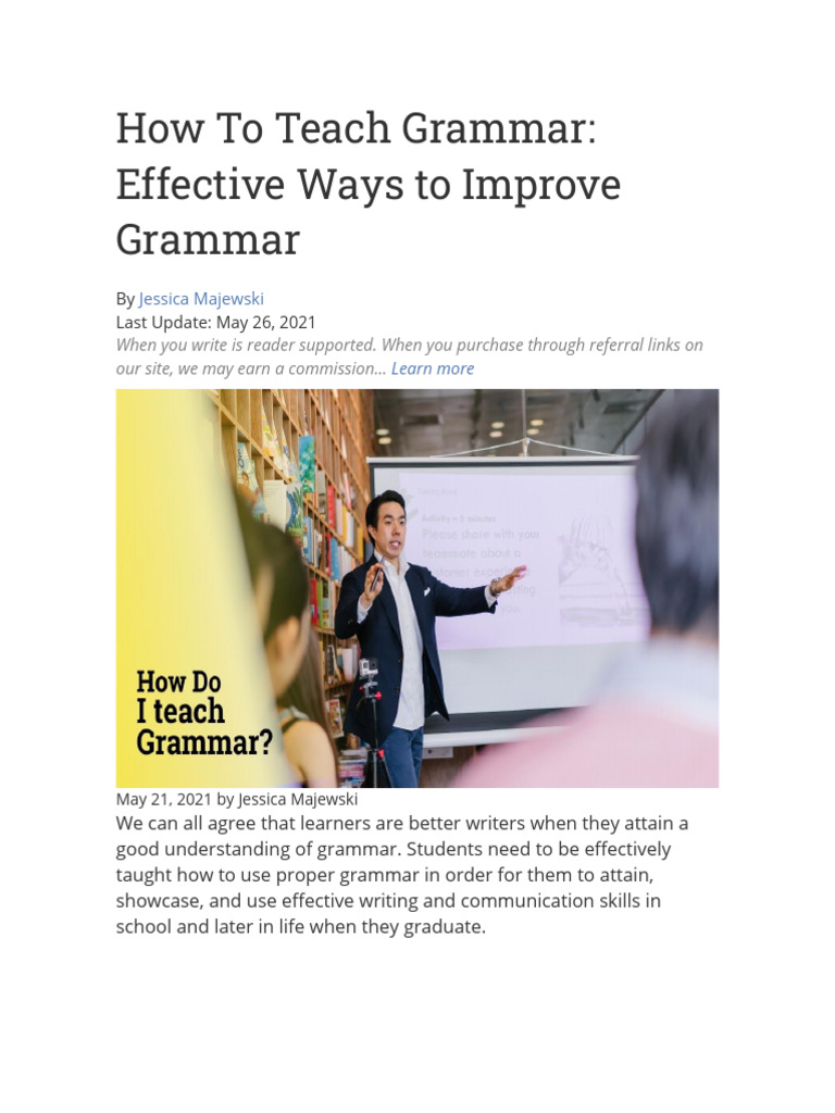 Effective Grammar Teaching Methods | PDF | Learning | Teachers