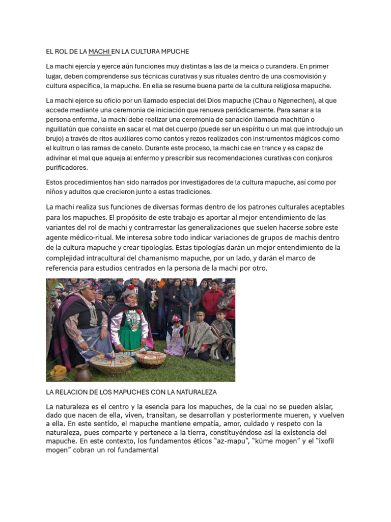 El Rol de la Machi en la Cultura Mapuche | PDF | Chamanismo