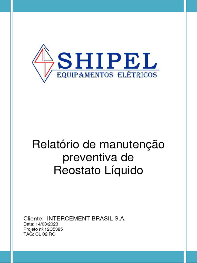 Manutenção Preventiva do Reostato Líquido | PDF | Eletricidade ...