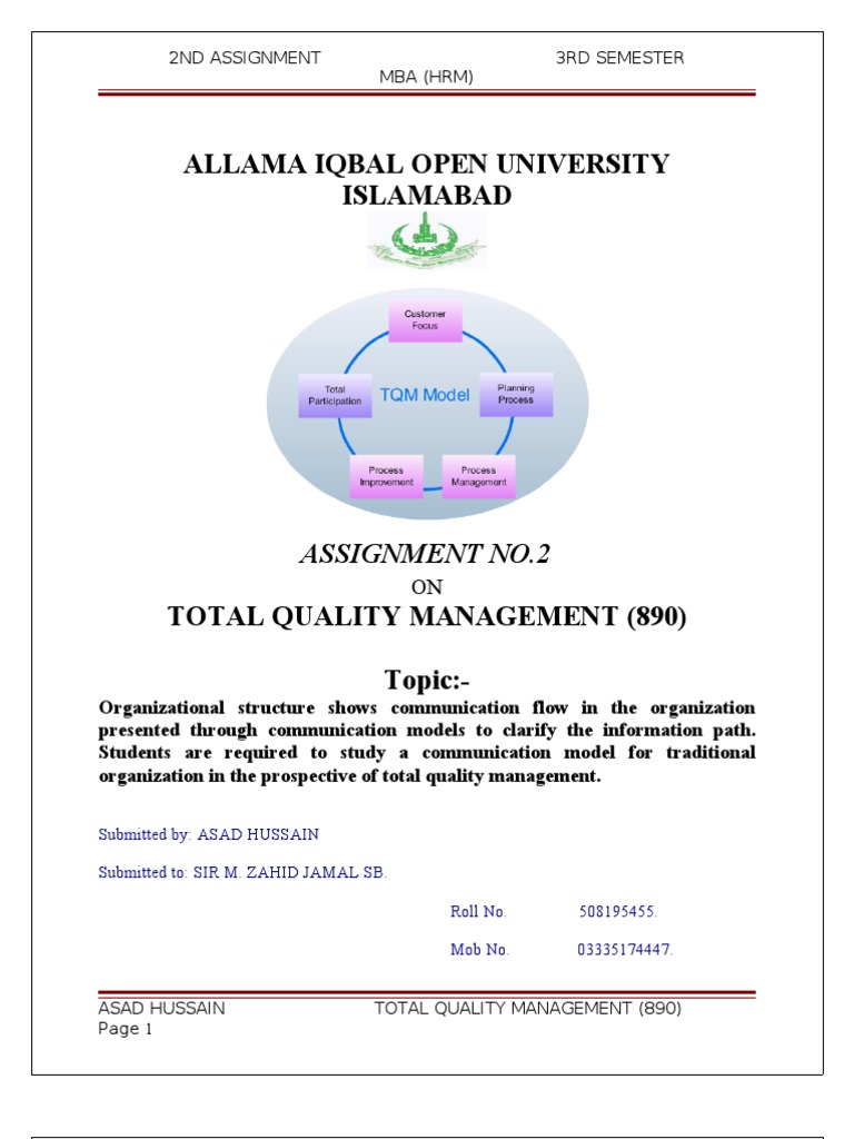 Strategic management and total quality management pdf image