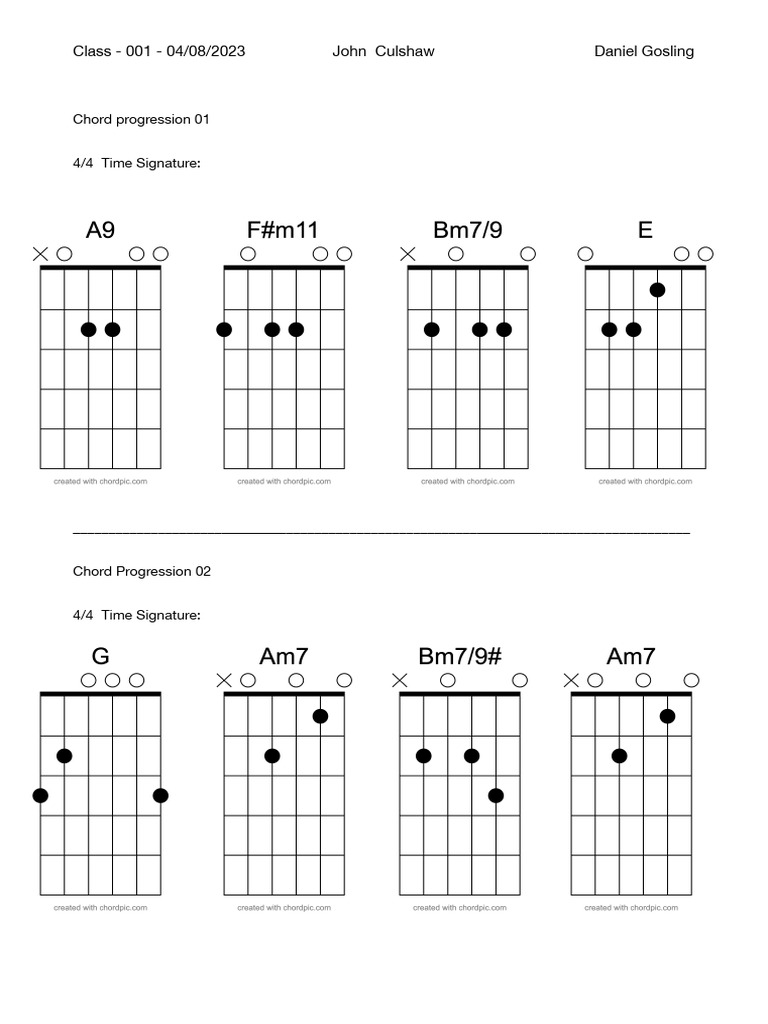 Chord Progressions in 4/4 Time | PDF | Foreign Language Studies