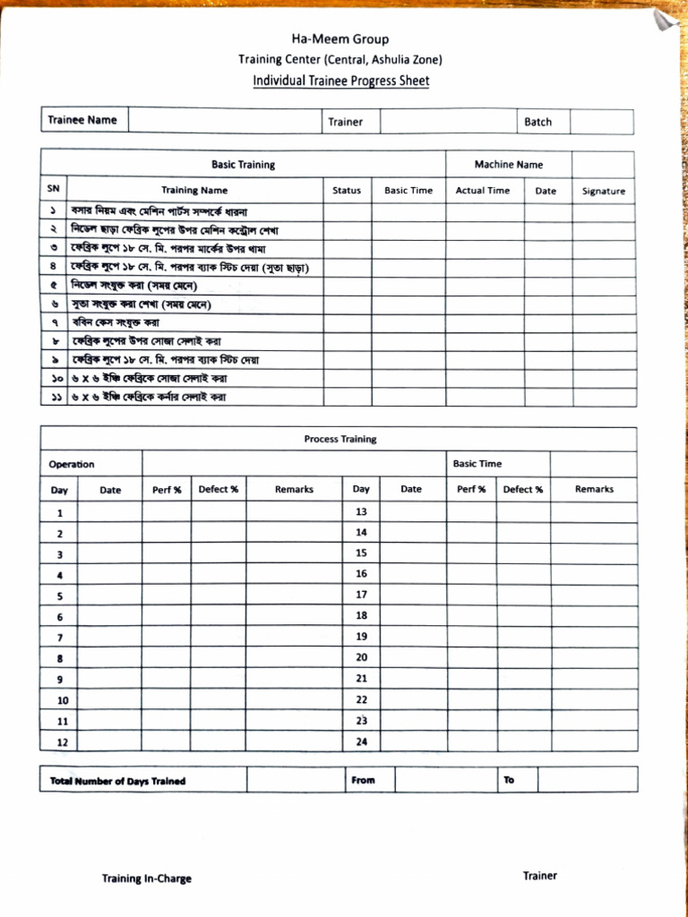 Trainee Progress Report Template | PDF