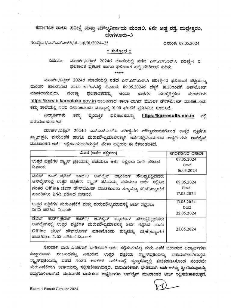Sslc Circular Pdf