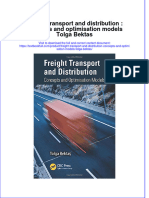 (Download PDF) Freight Transport and Distribution Concepts and Optimisation Models Tolga Bektas Online Ebook All Chapter PDF