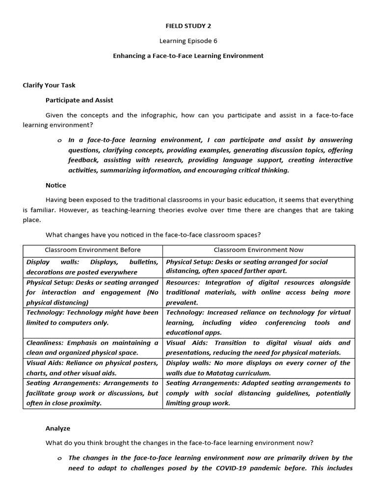 FS 2 Le 6 Pates | PDF | Classroom | Learning