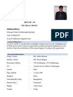 Resume of Md. Belal Hosen Mailing Address