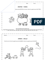FDP Conceptos Básicos de Ubicación Espacial - Dibujos de Juguetes y Juegos A4 BN