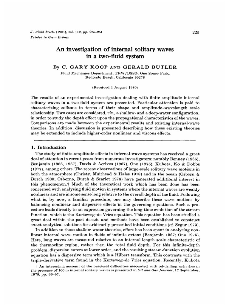 1981-Koop-jfm-An Investigation of Internal Solitary Waves | PDF ...