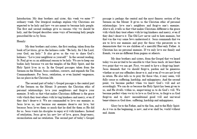 Christian Holiness and Love Ethics | PDF | Jesus | Mercy