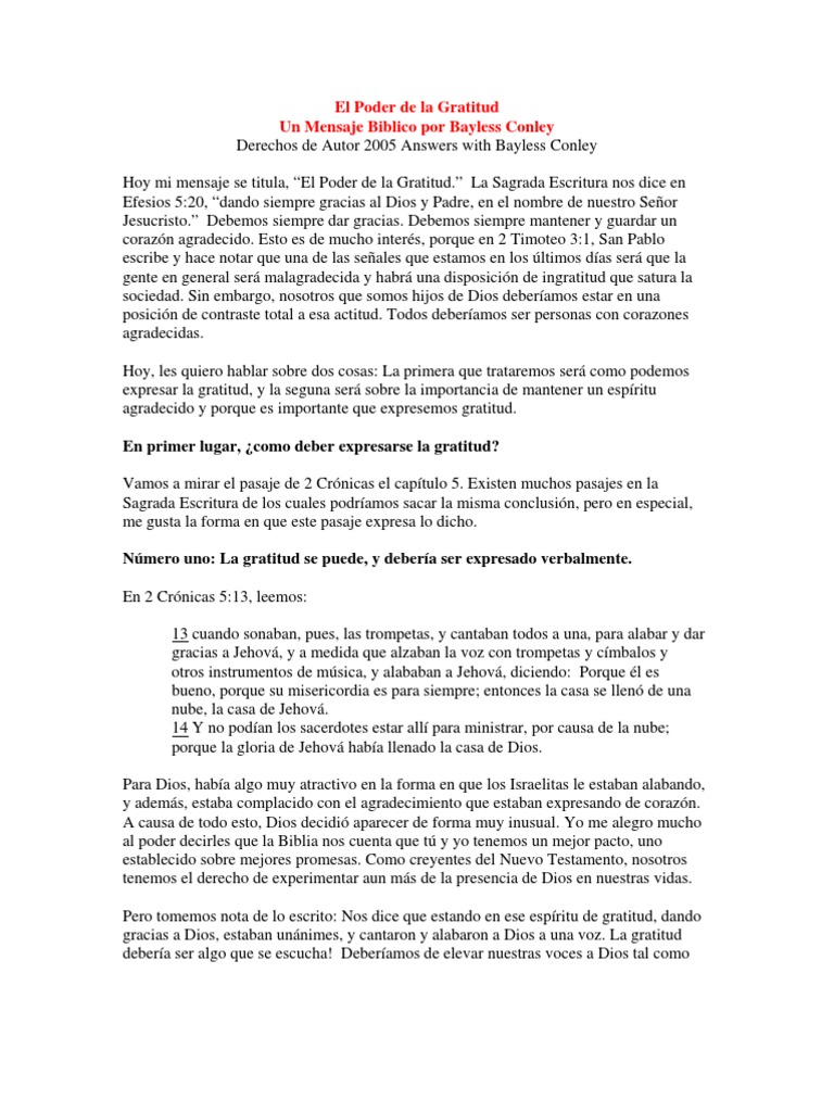 El Poder de La Gratitud | PDF