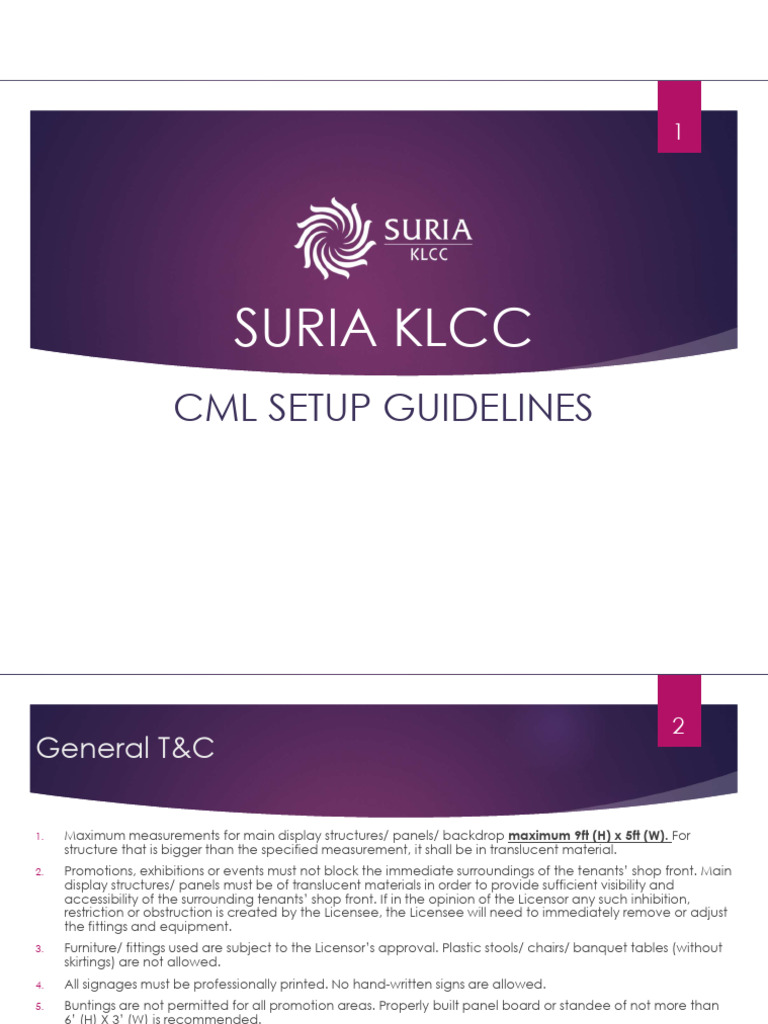 KLCC Event Setup Guidelines | PDF | Manufactured Goods
